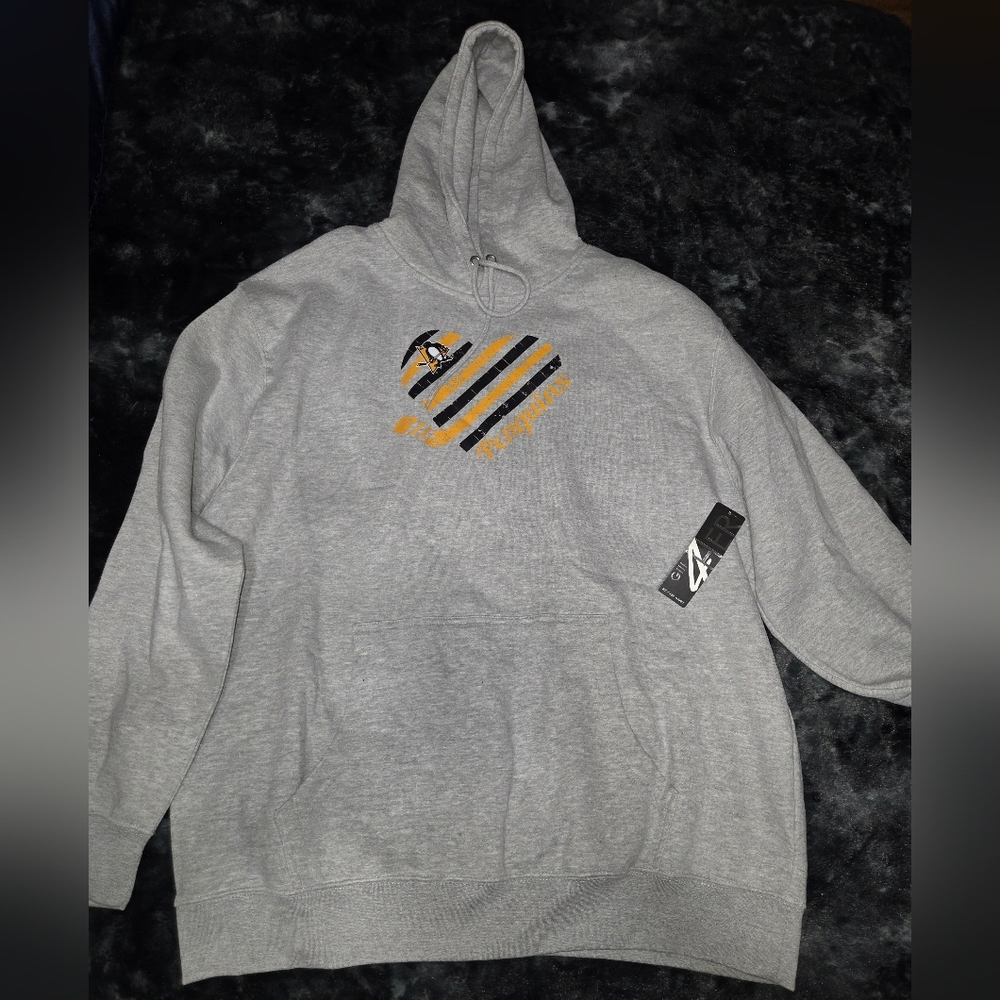 GIII 4 Her- Pittsburgh Penguins Hoodie - NHL - 2XL - Gray - NWT